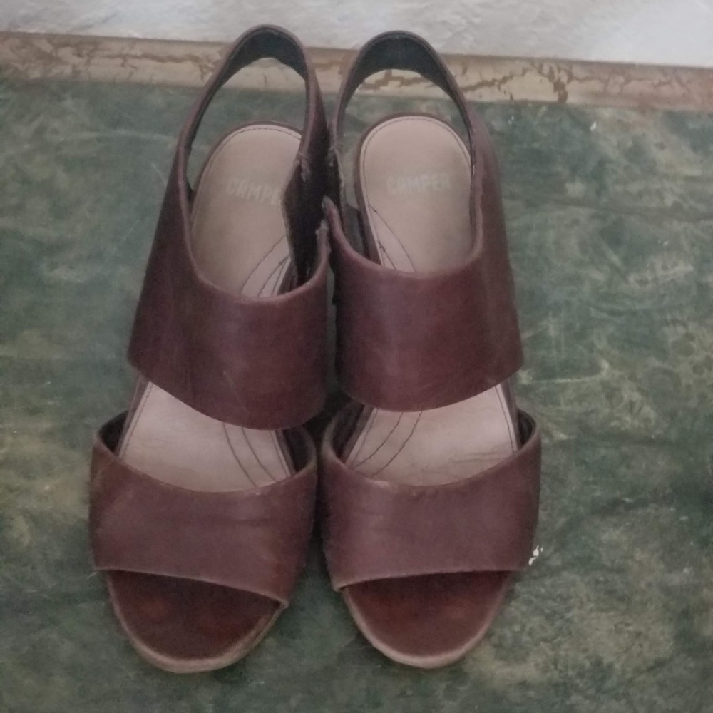 brown wedge saddles leather campher